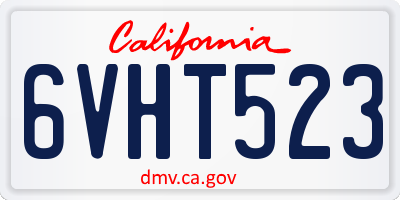 CA license plate 6VHT523