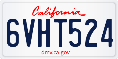 CA license plate 6VHT524