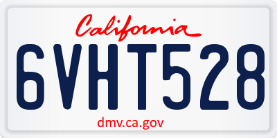 CA license plate 6VHT528