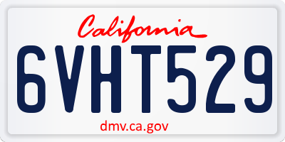 CA license plate 6VHT529