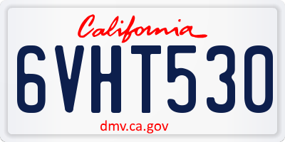CA license plate 6VHT530