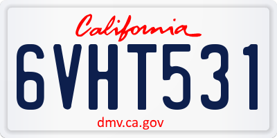 CA license plate 6VHT531