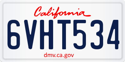 CA license plate 6VHT534