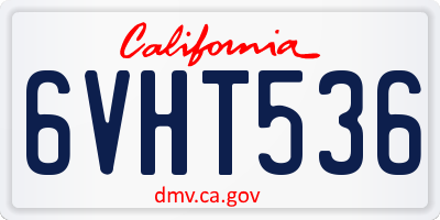 CA license plate 6VHT536