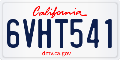 CA license plate 6VHT541