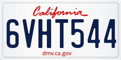 CA license plate 6VHT544