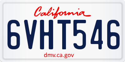 CA license plate 6VHT546