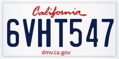 CA license plate 6VHT547