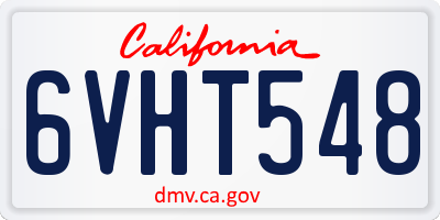 CA license plate 6VHT548