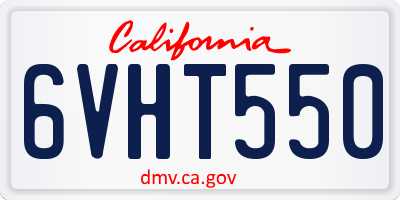 CA license plate 6VHT550