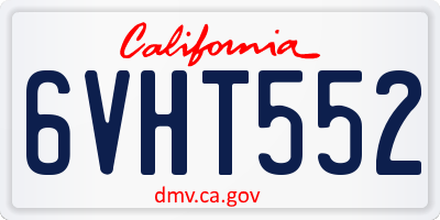 CA license plate 6VHT552