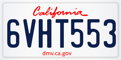 CA license plate 6VHT553