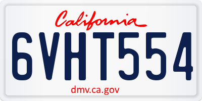 CA license plate 6VHT554