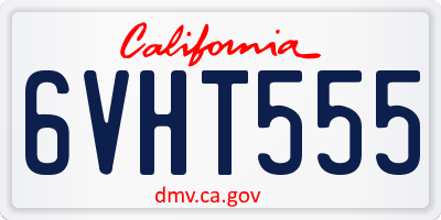 CA license plate 6VHT555