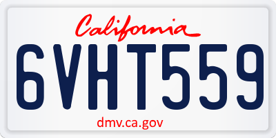 CA license plate 6VHT559