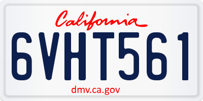 CA license plate 6VHT561
