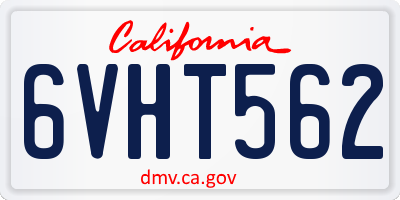 CA license plate 6VHT562