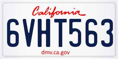 CA license plate 6VHT563