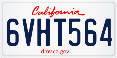 CA license plate 6VHT564