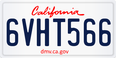 CA license plate 6VHT566