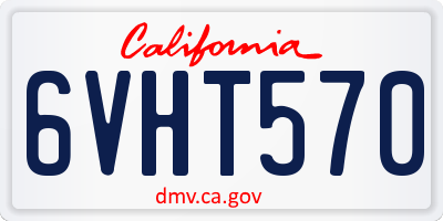CA license plate 6VHT570