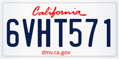 CA license plate 6VHT571