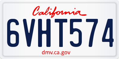 CA license plate 6VHT574