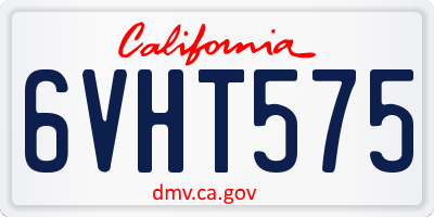 CA license plate 6VHT575