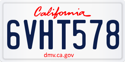 CA license plate 6VHT578