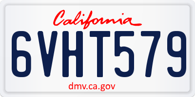 CA license plate 6VHT579