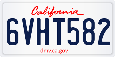 CA license plate 6VHT582