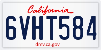 CA license plate 6VHT584
