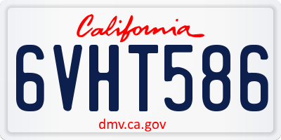 CA license plate 6VHT586