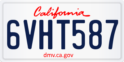 CA license plate 6VHT587