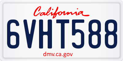 CA license plate 6VHT588