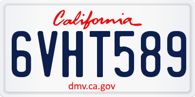 CA license plate 6VHT589