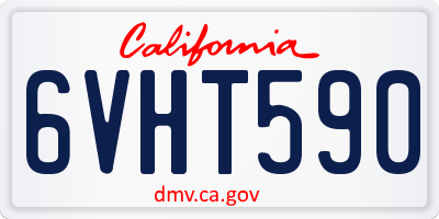 CA license plate 6VHT590