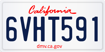 CA license plate 6VHT591