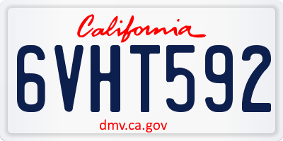 CA license plate 6VHT592