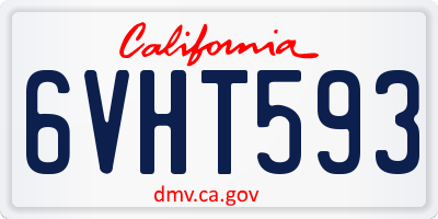 CA license plate 6VHT593
