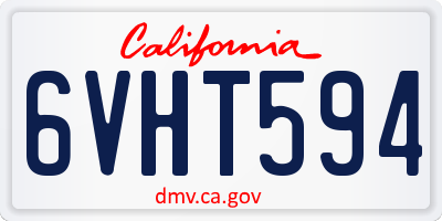 CA license plate 6VHT594