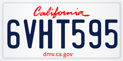 CA license plate 6VHT595