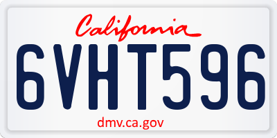 CA license plate 6VHT596
