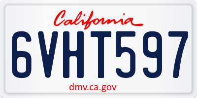CA license plate 6VHT597