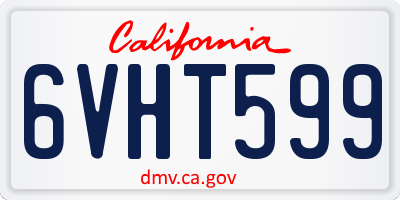 CA license plate 6VHT599