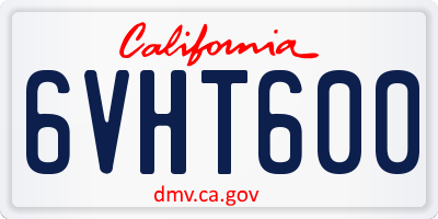 CA license plate 6VHT600