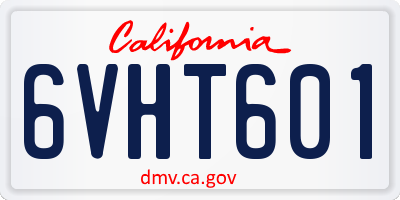 CA license plate 6VHT601