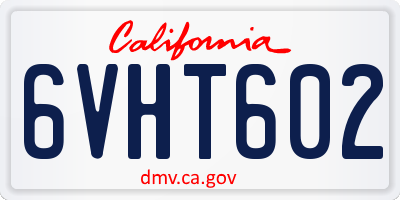 CA license plate 6VHT602