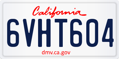 CA license plate 6VHT604