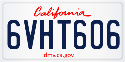 CA license plate 6VHT606